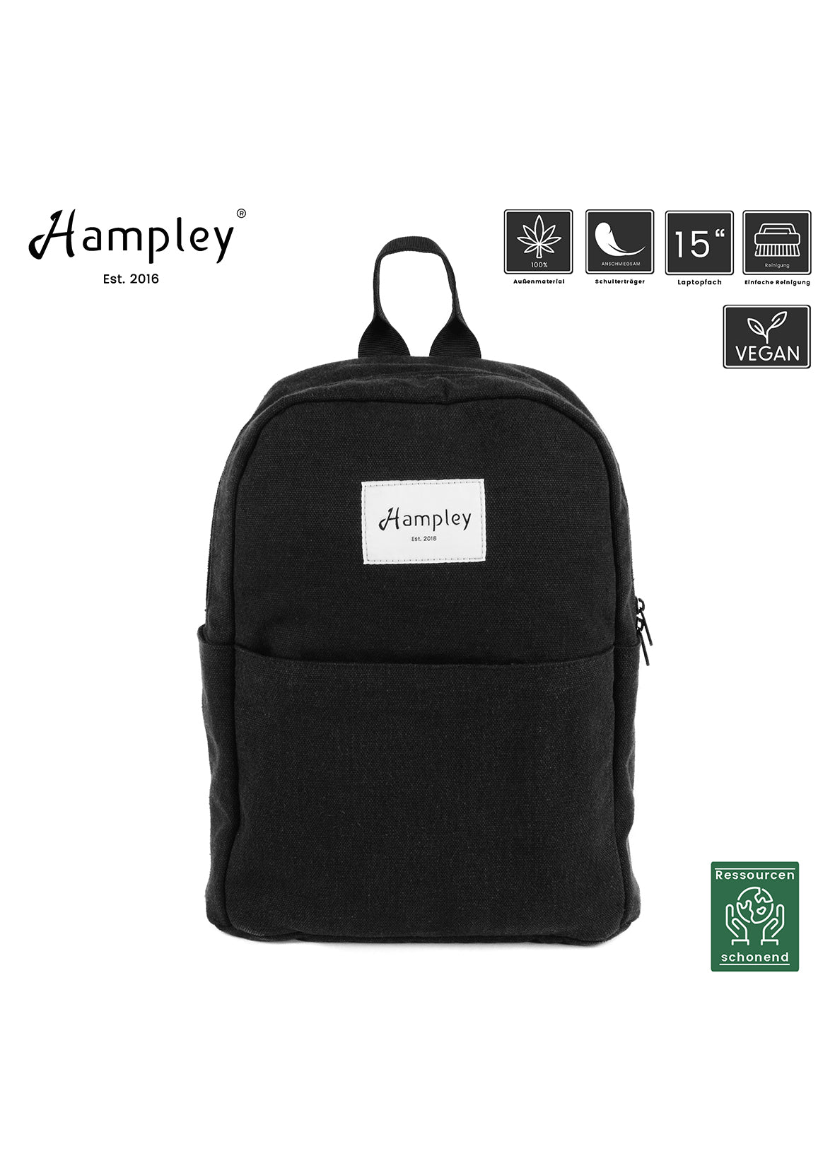 Hampley Rush. Tagesrucksack aus Hanf. 15 Liter. Nachhaltig.